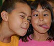 Kids making faces